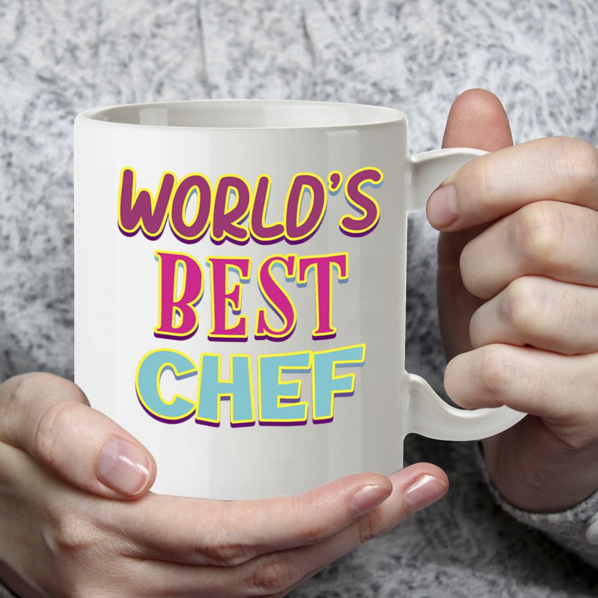 Kruzroyal DZ860 World's Best Chef Mug 11oz - White Ceramic Cup for Cook, Head Chef - Funny Birthday, Leaving, Thank You Present for Him or Her