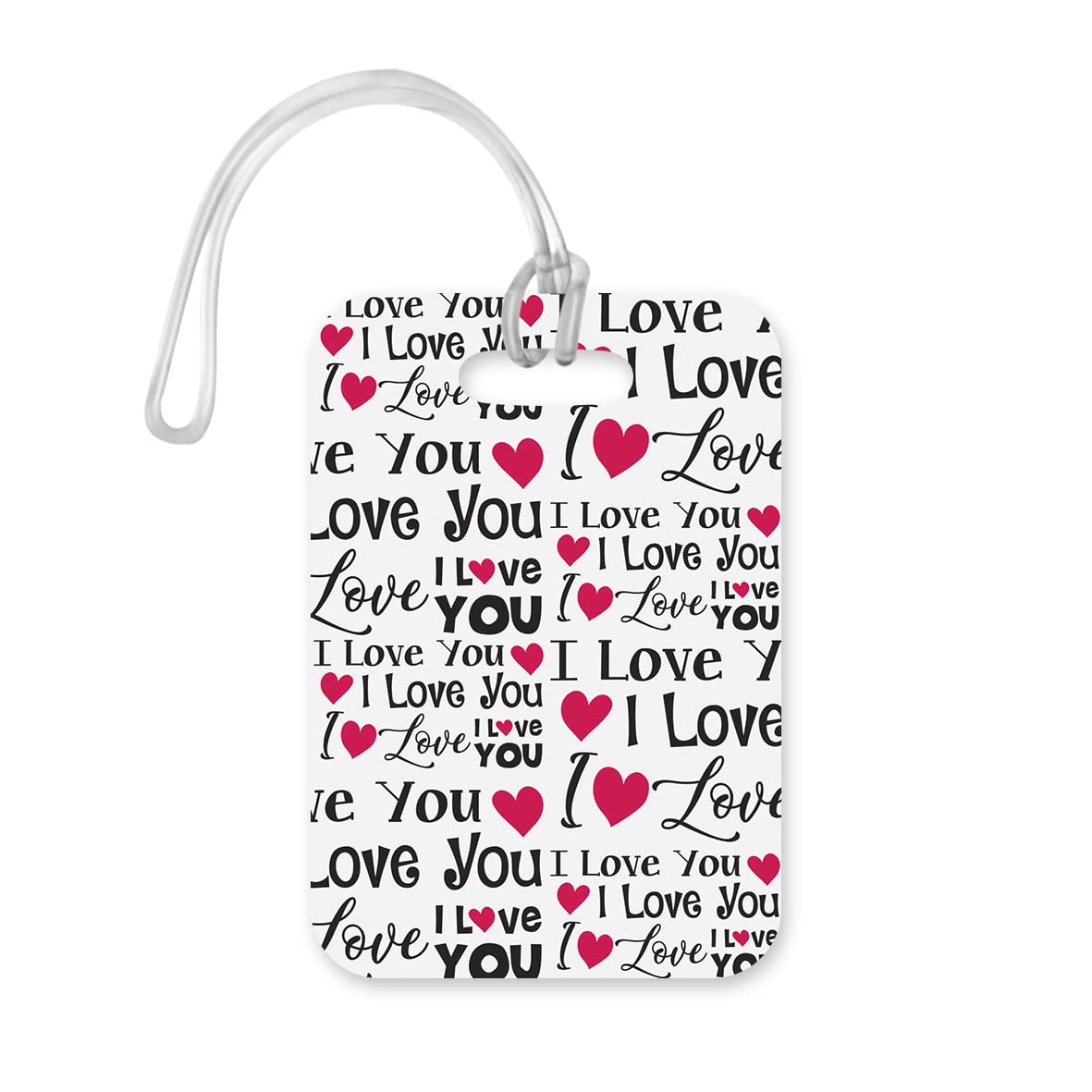 LT178 I Love You Printed Novelty Funny Unique Designer Gift Glossy Plastic Suitcase Luggage Tag