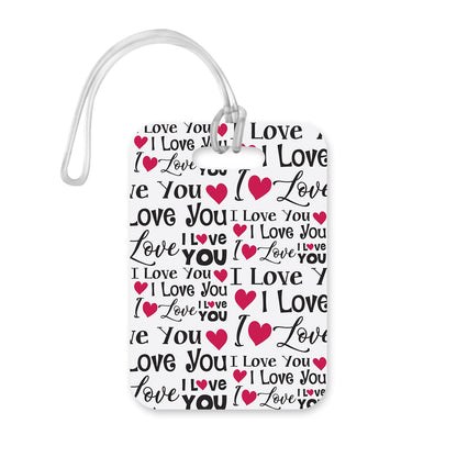LT178 I Love You Printed Novelty Funny Unique Designer Gift Glossy Plastic Suitcase Luggage Tag