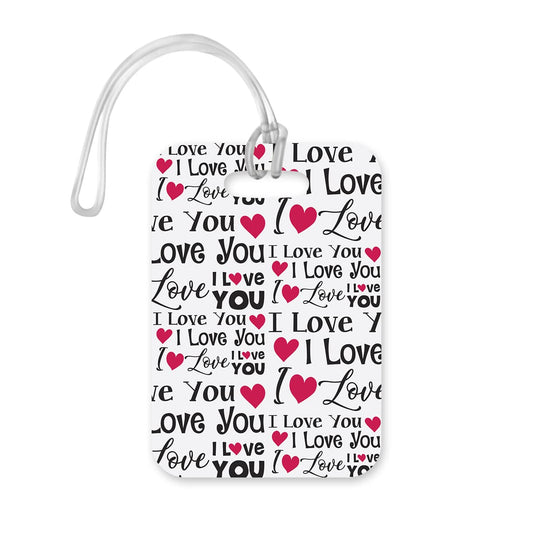 LT178 I Love You Printed Novelty Funny Unique Designer Gift Glossy Plastic Suitcase Luggage Tag