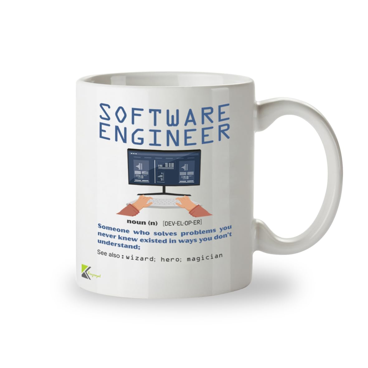 Kruzroyal Software Engineer Funny Definition Mug - Novelty Programmer Gift for Developer Coder Men Colleague Mate