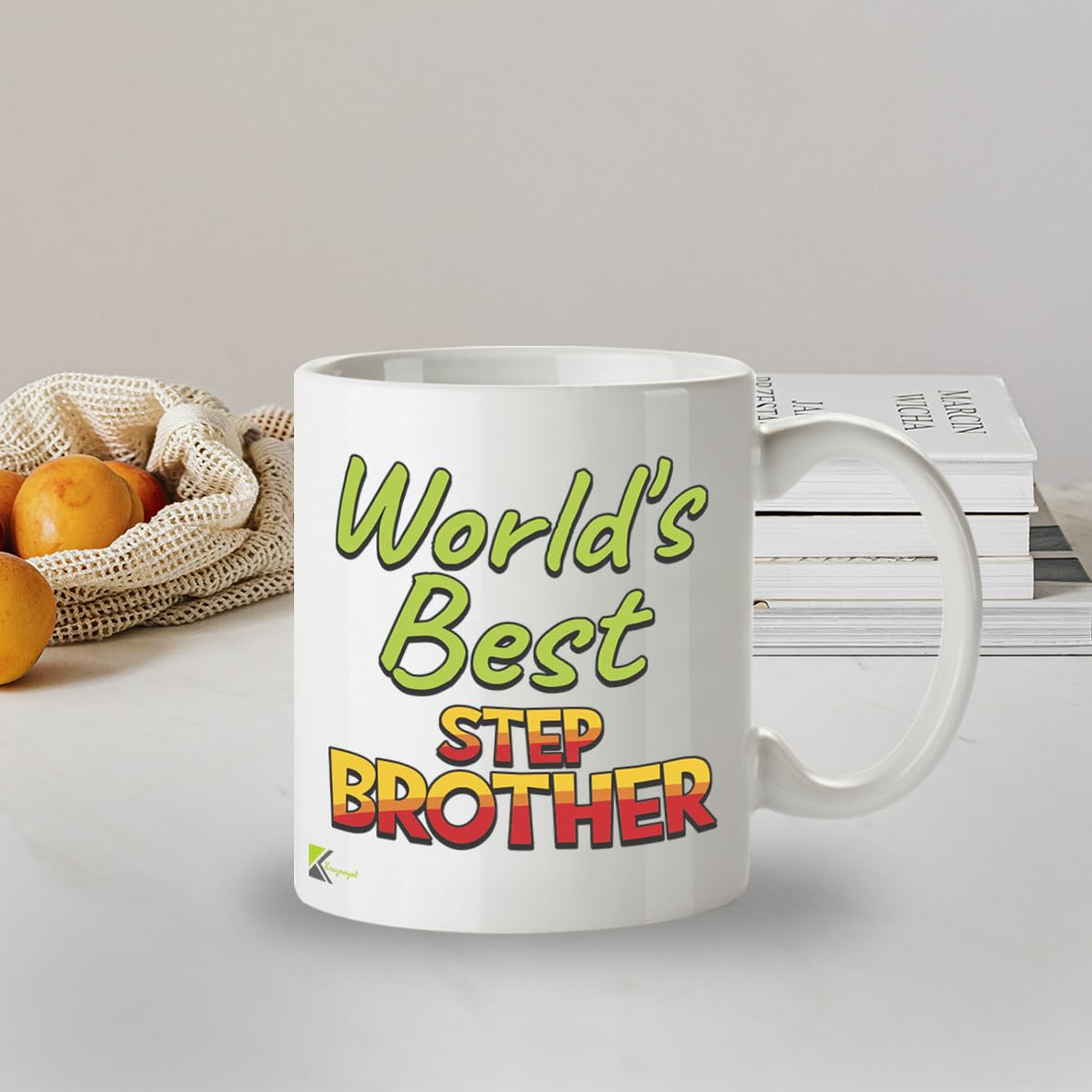 Kruzroyal DZ817 World's Best Step Brother Mug 11oz - White Ceramic Coffee Cup for Stepbrother, Bonus Brother - Birthday or Holiday Present for Him