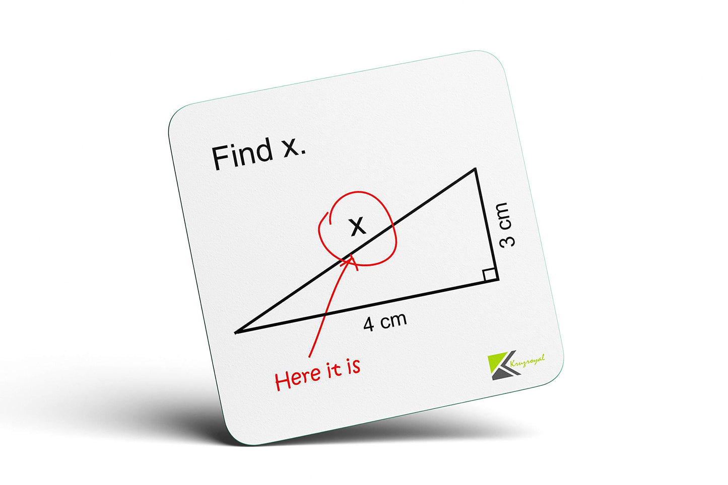 Funny Math Coaster - 'Find X Here It Is' Geek Pun - Novelty Wooden Mug Mat for Drinks - Humorous Gift for Teachers, Engineers, Students - STEM Desk Accessory for Office & Home