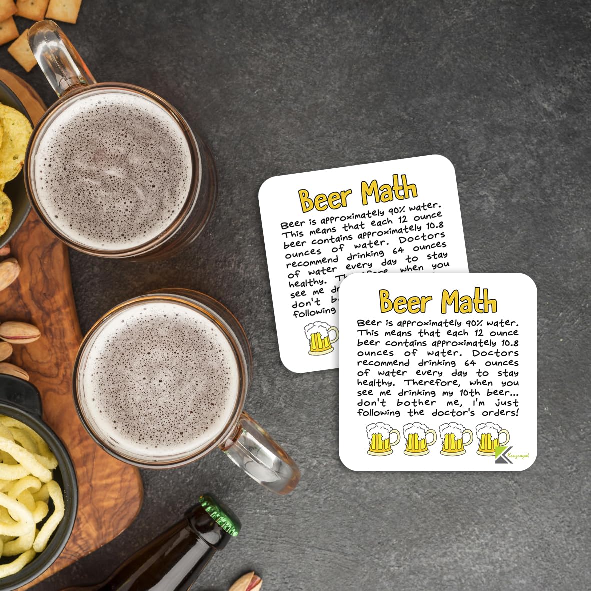 CS334 Beer Math Novelty Funny Coffee Tea Drink Gift Glossy MDF Wooden Coaster