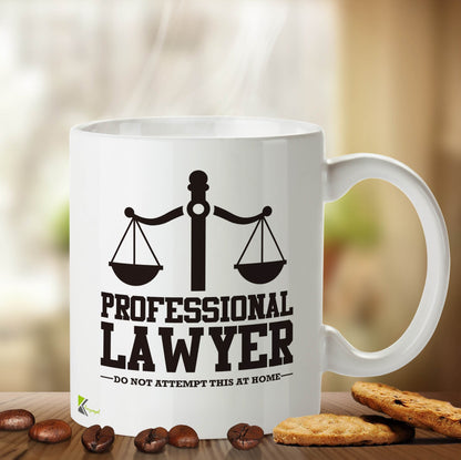 Kruzroyal DZ411 Professional Lawyer, do not Attempt This at Home Funny Novelty Great Gift Idea Coffee Tea Mug