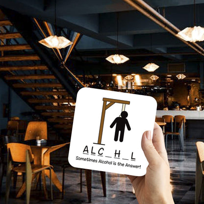 CS593 Sometimes Alcohol is The Answer! Novelty Funny Coffee Tea Drink Gift Glossy MDF Wooden Coaster