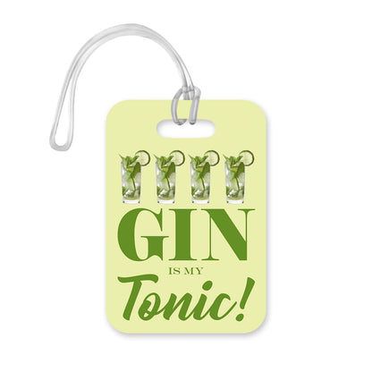 LT136 Gin is My Tonic! Novelty Funny Unique Designer Gift Glossy Plastic Suitcase Luggage Tag