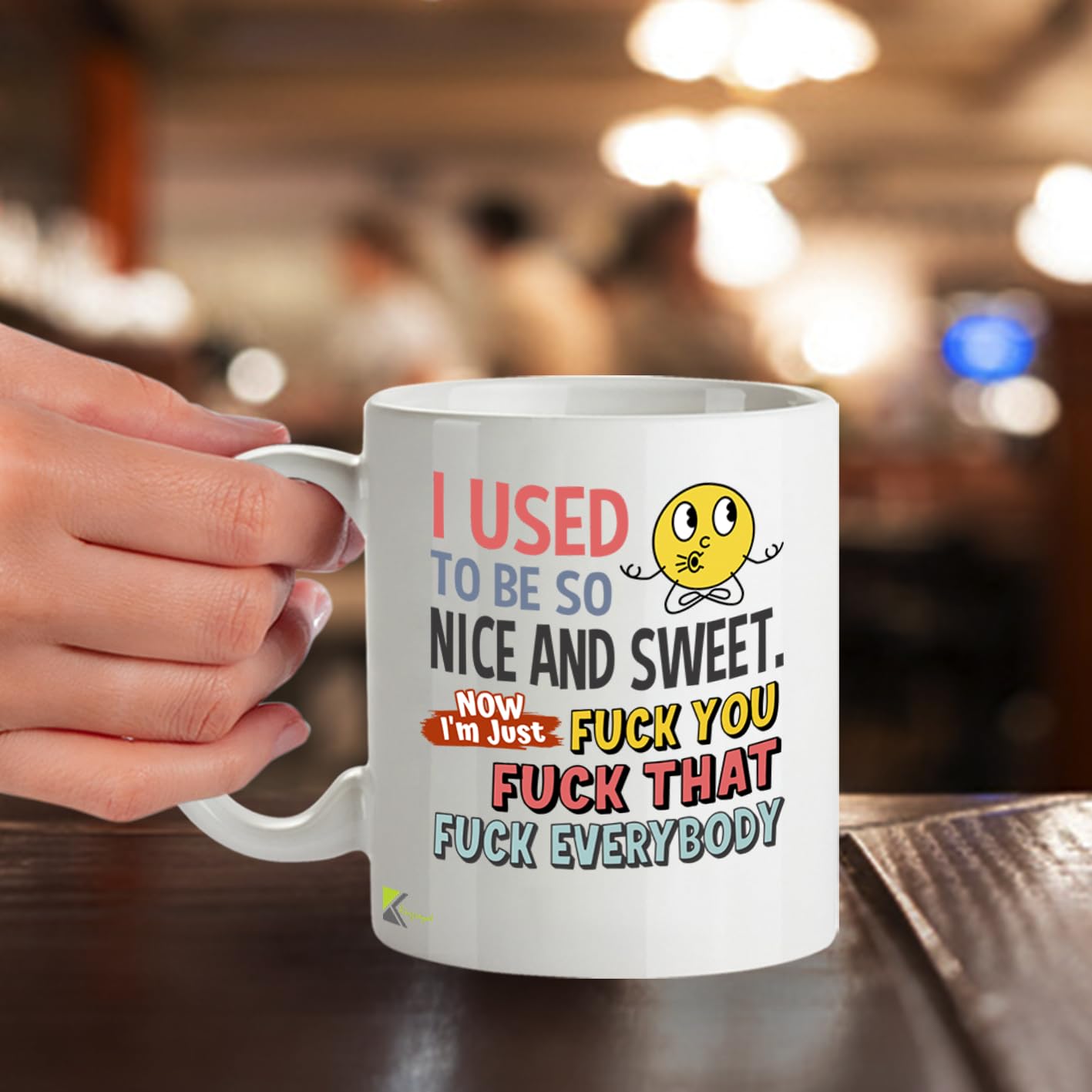 Kruzroyal DZ956 Unfiltered Sarcasm Mug - I Used to Be Nice and Sweet Blunt Humor Coffee Cup - Adult Gag Gift Idea - 11oz White Ceramic Drinkware