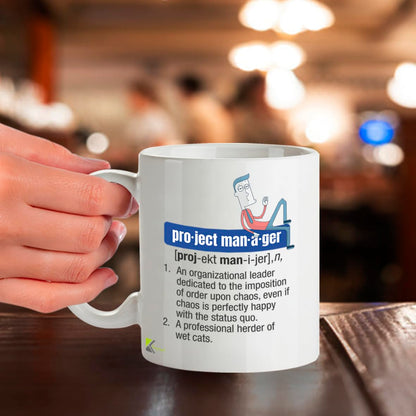 Kruzroyal Project Manager Funny Mug Definition Funny Office Tea Coffee 11OZ Mug Gift for Work Colleague, Boss