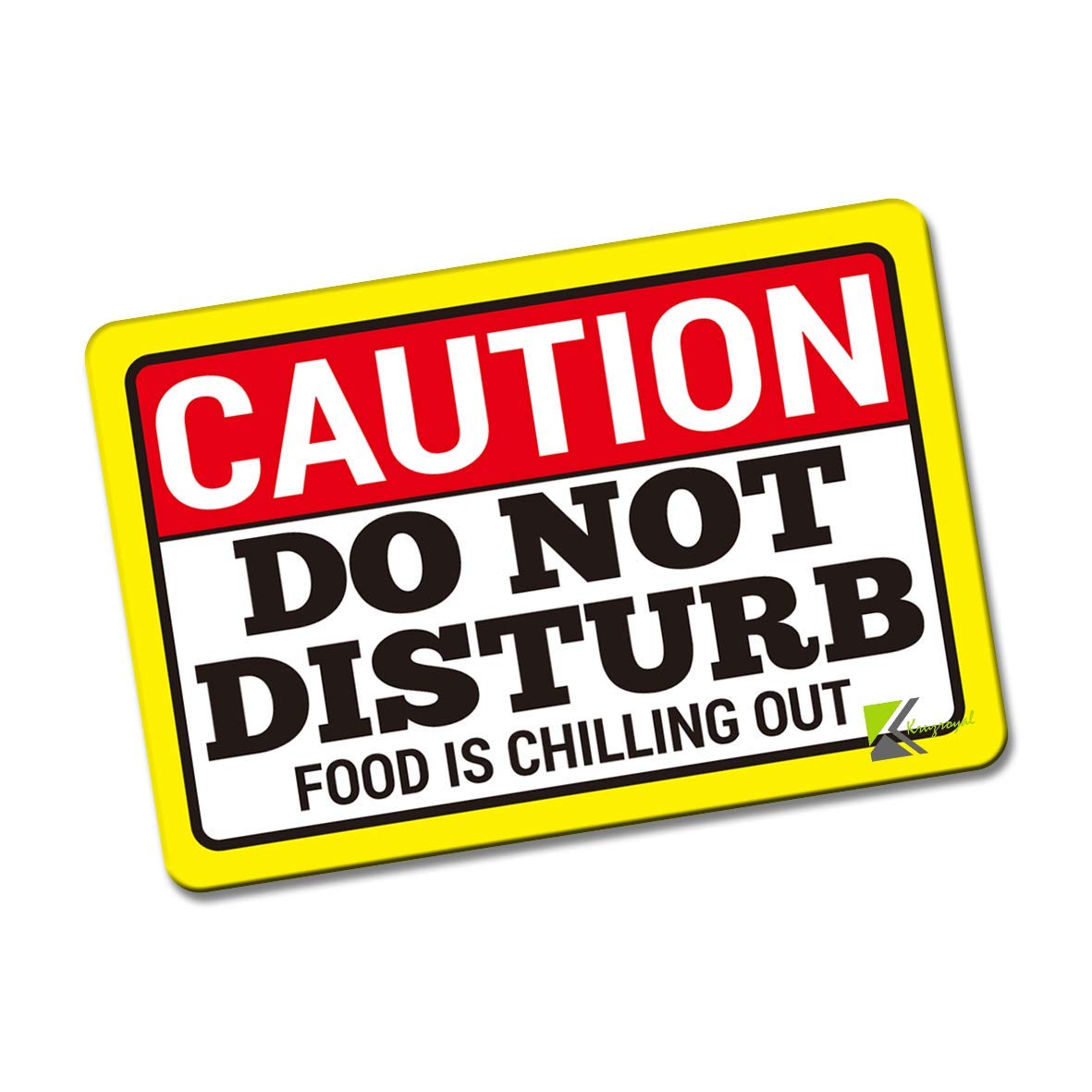 Kruzroyal FM149 CAUTION DO NOT DISTURB, FOOD IS CHILLING OUT Novelty Funny Gift Idea Glossy Rectangle Metal Fridge Magnet