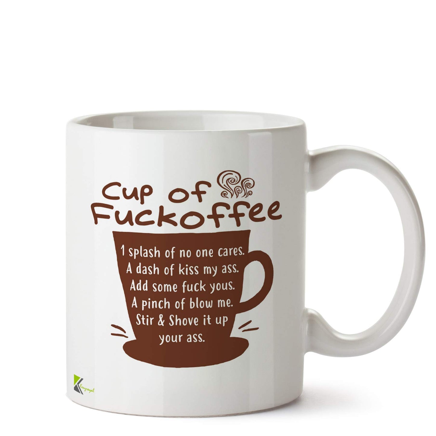 Kruzroyal DZ513 Cup of fu*koffee/Adult Funny Novelty Great Gift Idea Coffee Tea Ceramic Mug
