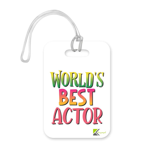 LT465 World's Best Actor Novelty Funny Unique Designer Gift, Suitcase, Glossy Plastic Luggage Tag for Actor