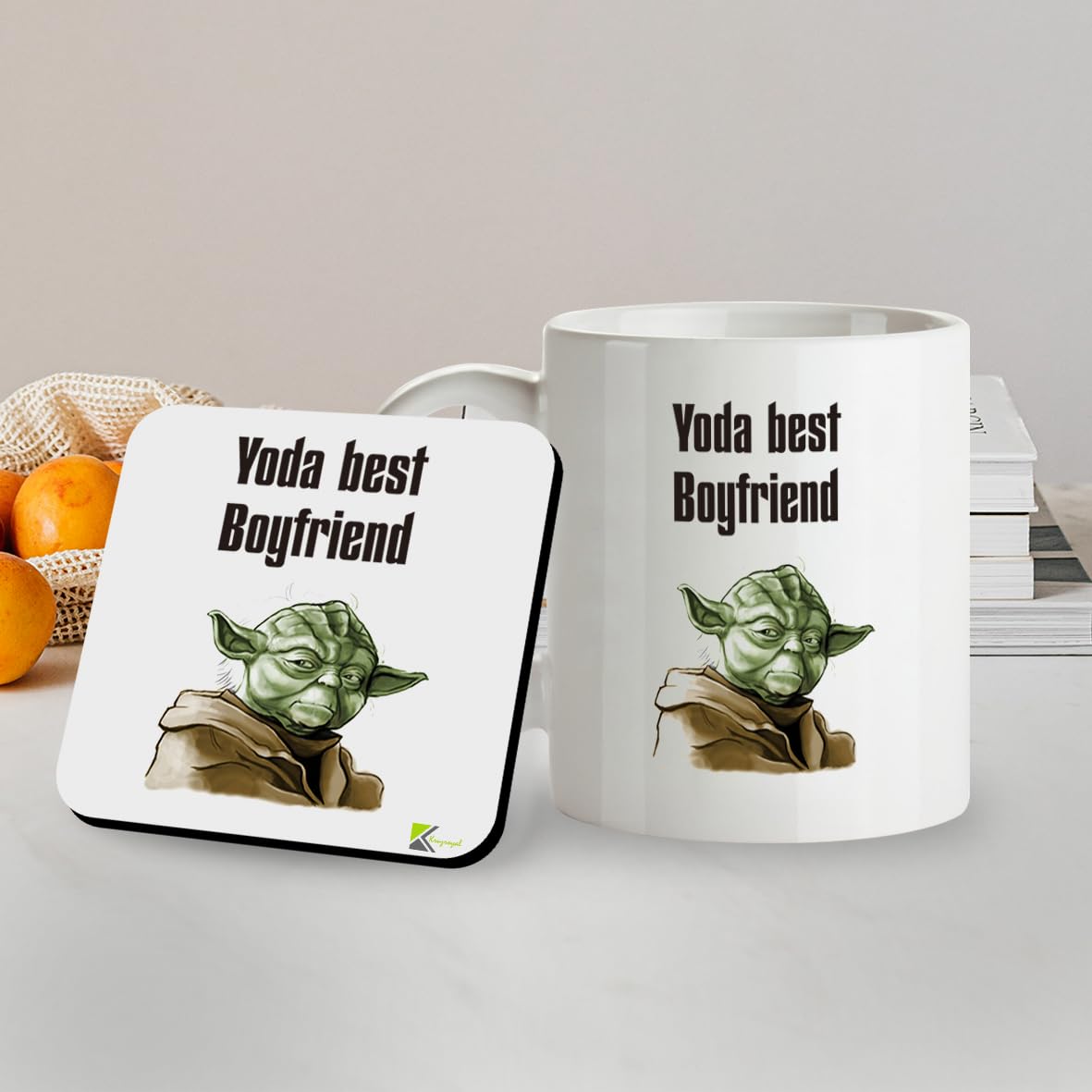 Kruzroyal SM099 Yoda Best Boyfriend - 11OZ Mug & Matching Coaster Set