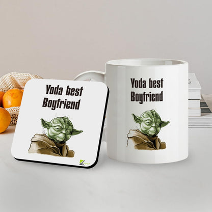 Kruzroyal SM099 Yoda Best Boyfriend - 11OZ Mug & Matching Coaster Set