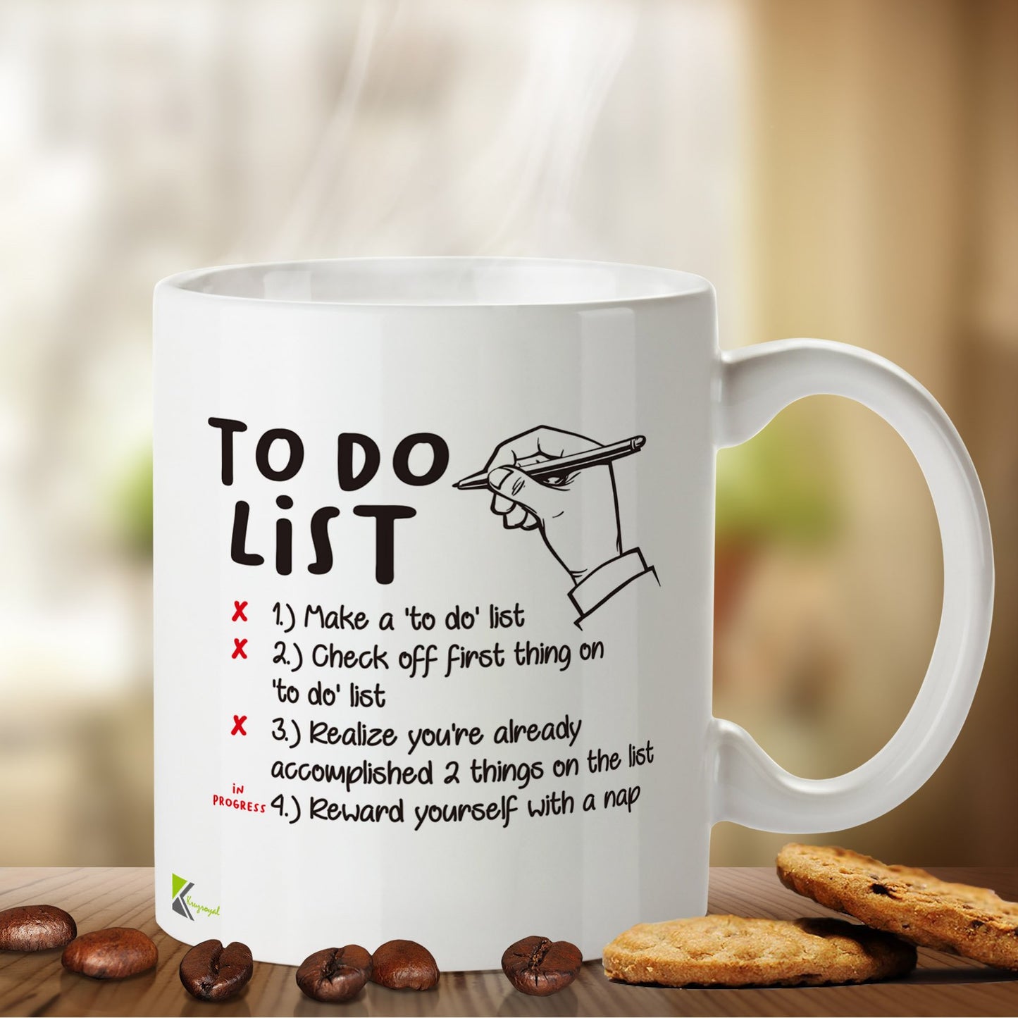 Kruzroyal DZ442 to Do List Funny Novelty Great Gift Idea Coffee Tea Mug
