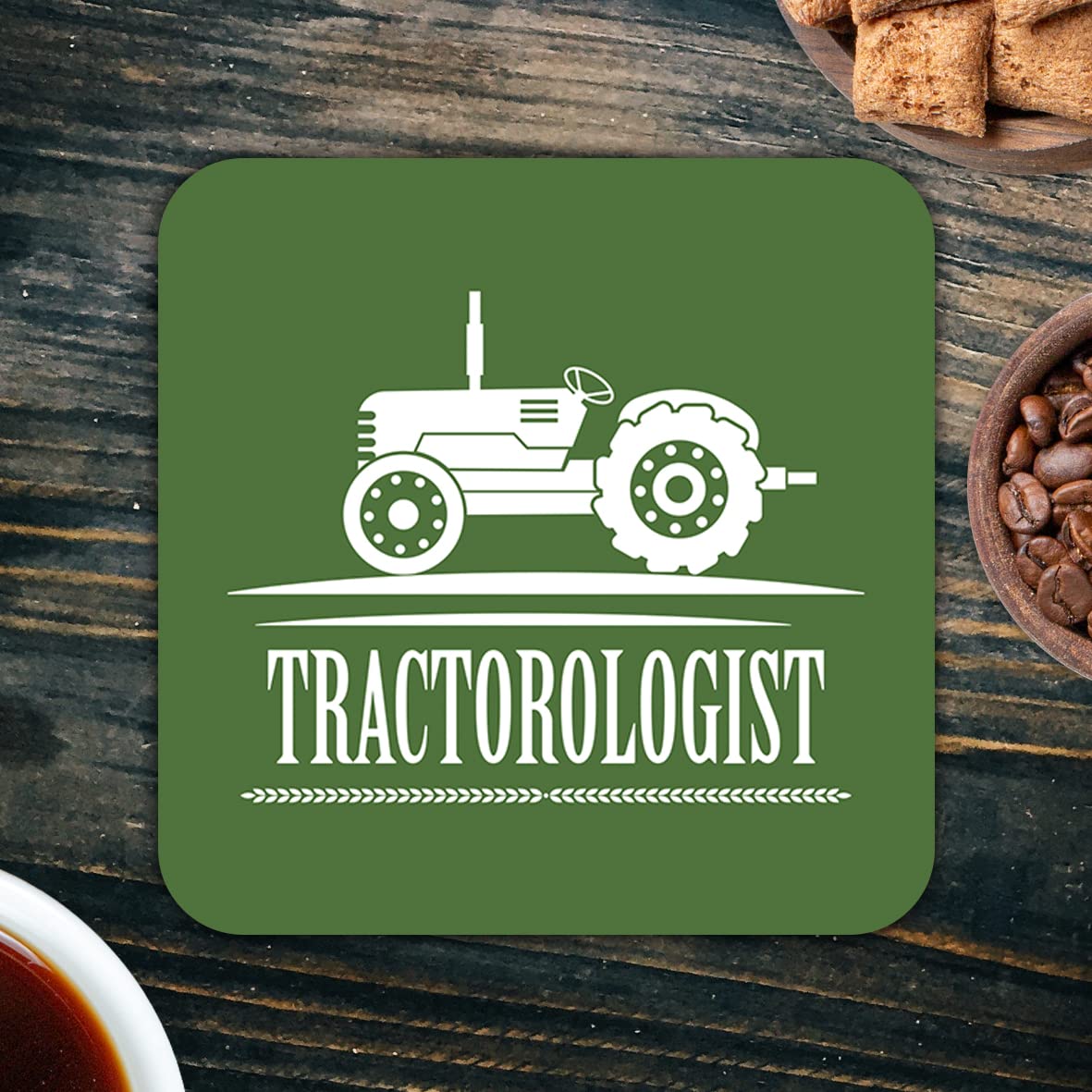 CS642 Tractorologist Novelty Funny Coffee Tea Drink Gift Glossy MDF Wooden Coaster