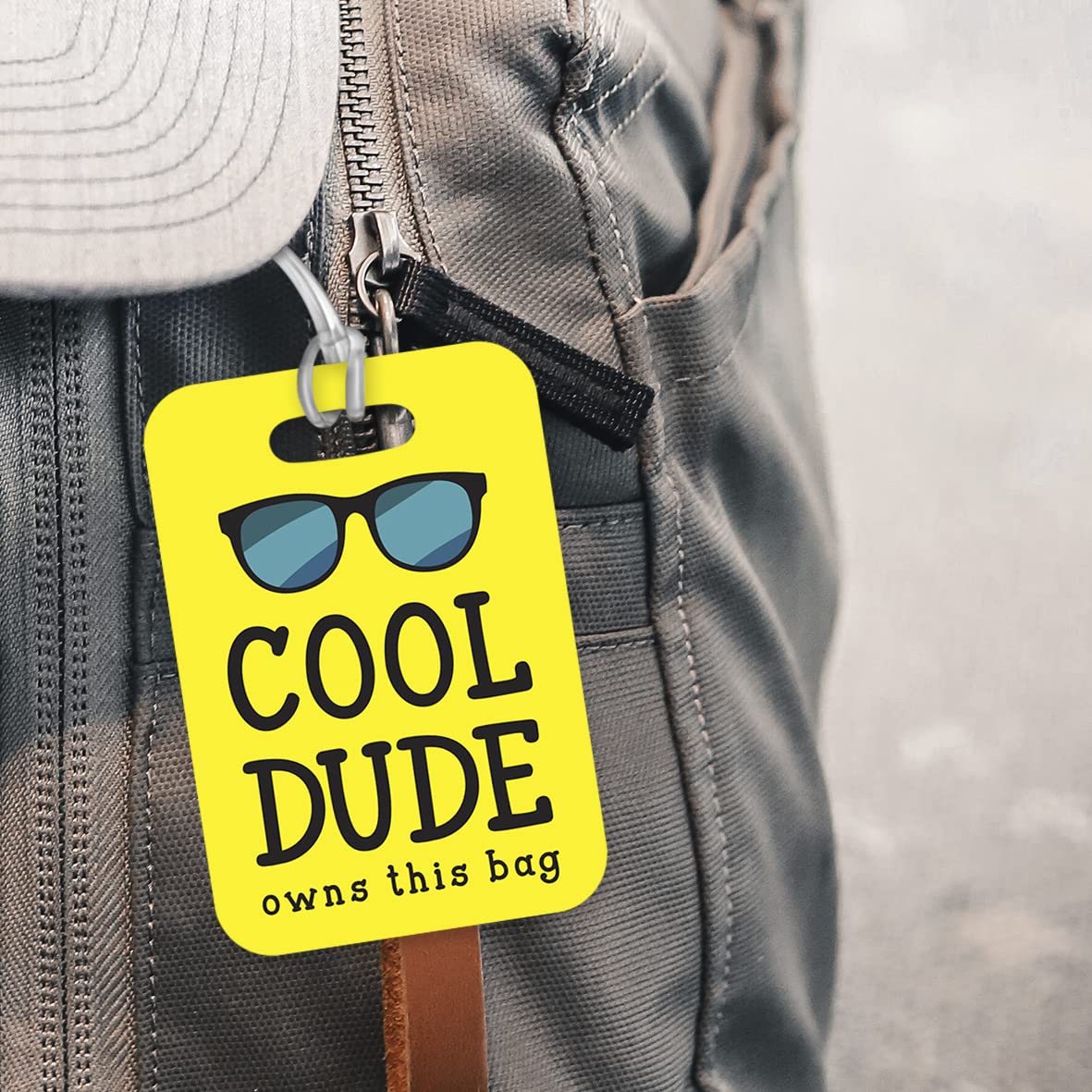 LT148 Cool Dude Owns This Bag Novelty Funny Unique Designer Gift Glossy Plastic Suitcase Luggage Tag
