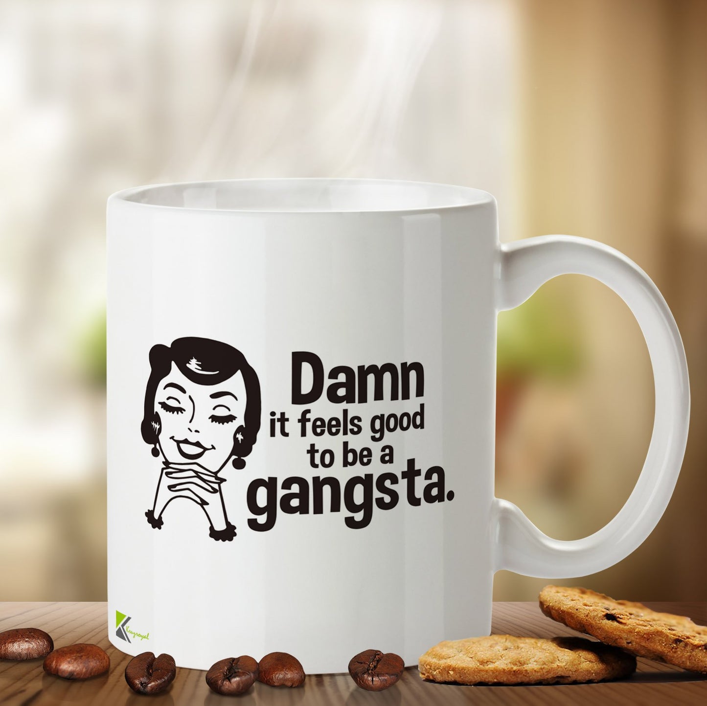 Kruzroyal DZ478 Damn it Feels Good to be a Gangsta. Funny Novelty Great Gift Idea Coffee Tea Mug