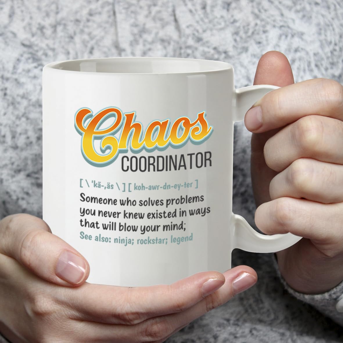 Kruzroyal Chaos Coordinator Mug | Funny Gift for Women Men Mum Boss Teacher Coworker | Appreciation Birthday Christmas Office Present 11oz