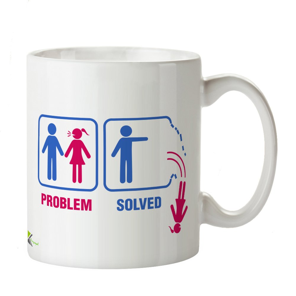 Kruzroyal DZ264 Problem Solved Funny Novelty Great Gift Idea Coffee Tea Mug