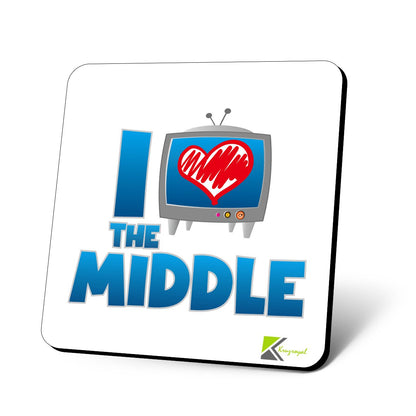 CS618 I Love The Middle Novelty Funny Coffee Tea Drink Gift Glossy MDF Wooden Coaster
