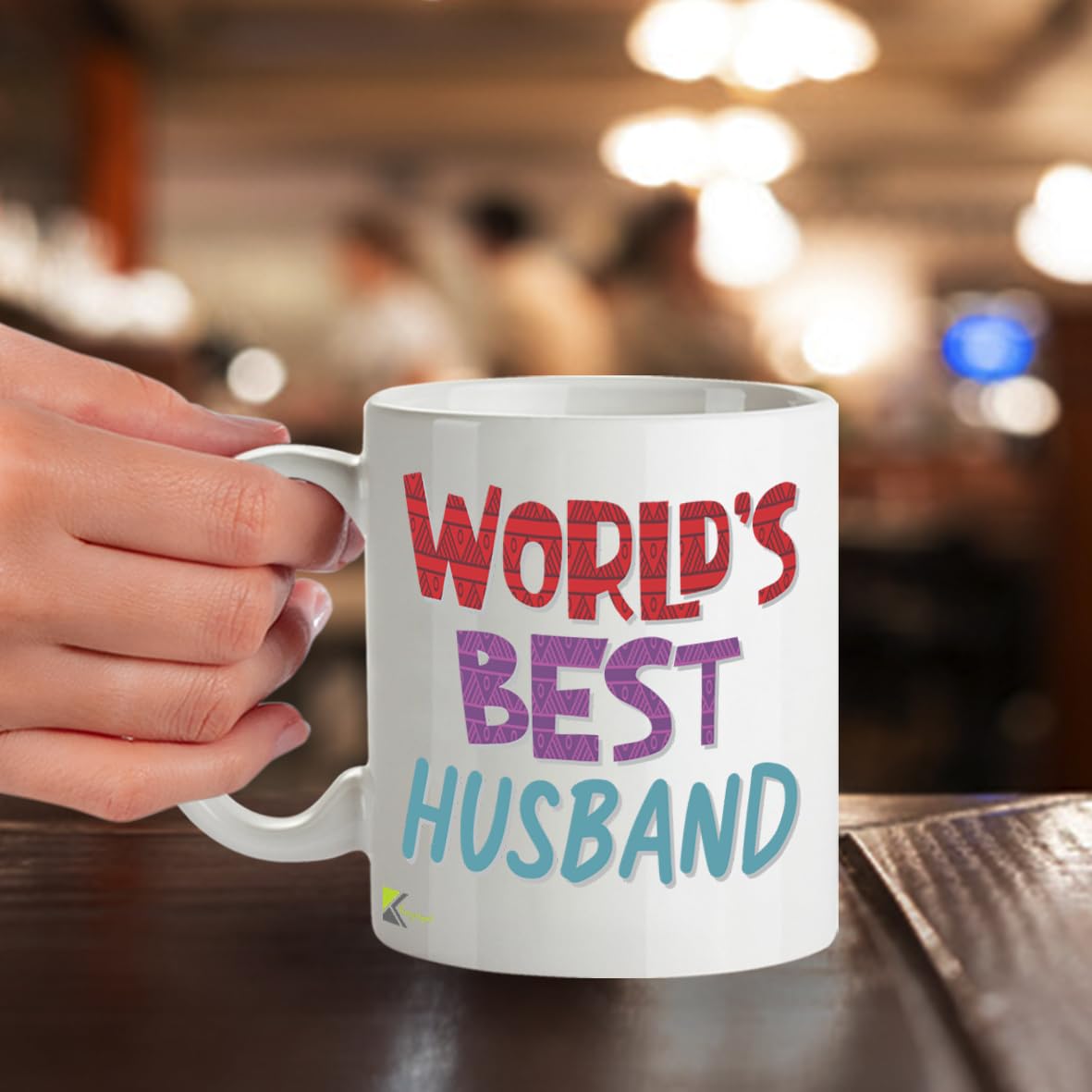 Kruzroyal DZ845 World's Best Husband Mug 11oz - White Ceramic Coffee & Tea Cup - Ideal Birthday, Anniversary, Father's Day Present for Him