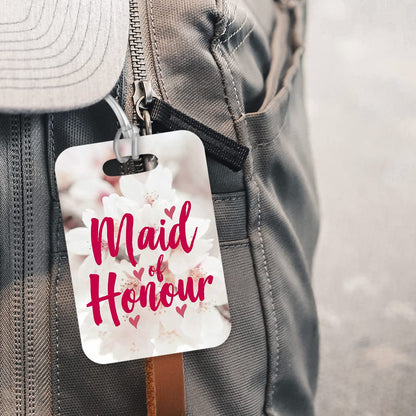 LT023 Maid of Honour Novelty Funny Unique Designer Gift Glossy Plastic Suitcase Luggage Tag