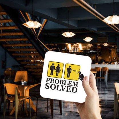 CS591 Problem Solved Couple Single Novelty Funny Coffee Tea Drink Gift Glossy MDF Wooden Coaster