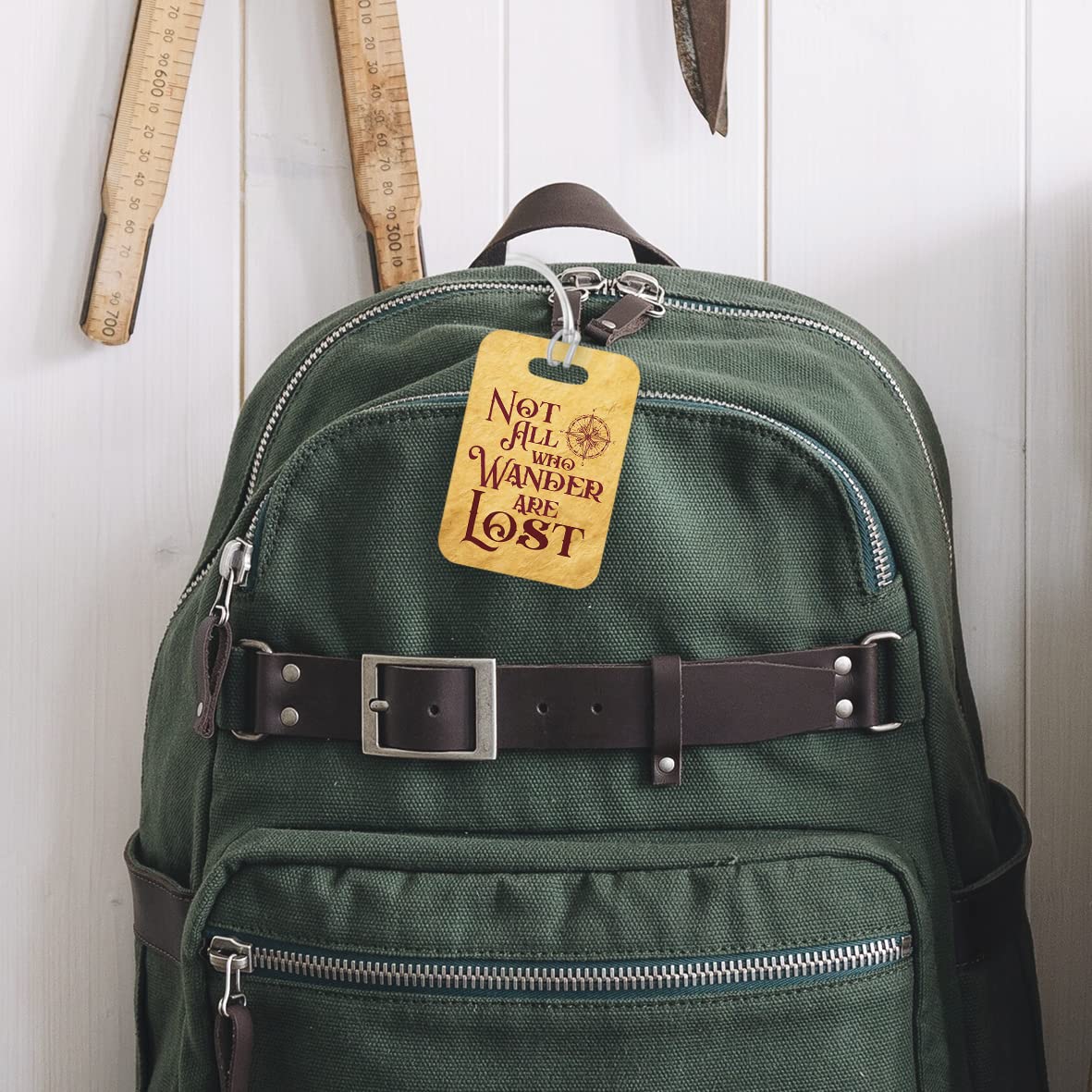 LT067 Not All Who Wander are Lost Novelty Funny Unique Designer Gift Glossy Plastic Suitcase Luggage Tag
