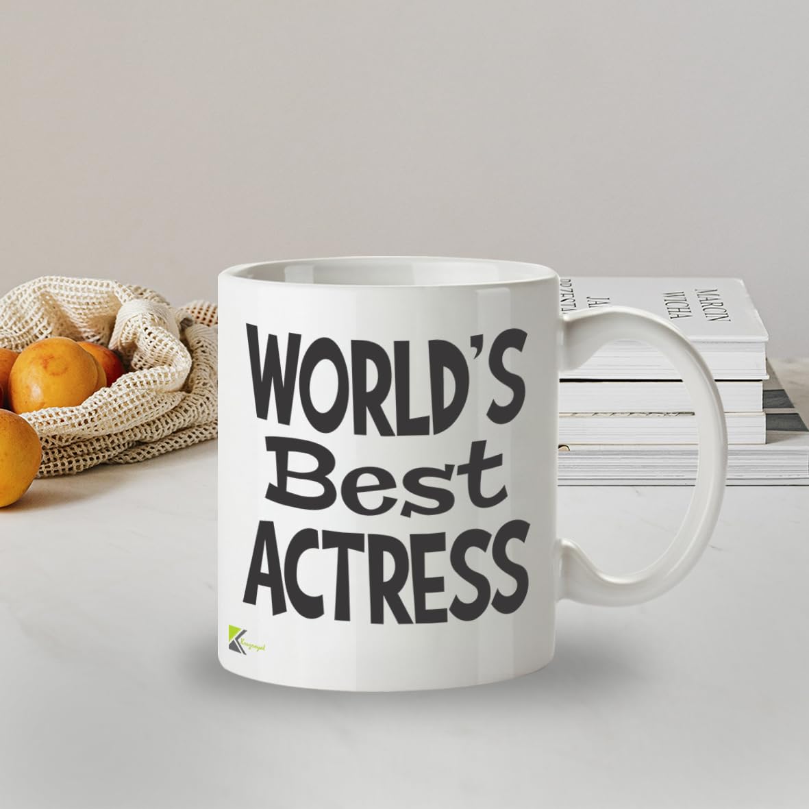 Kruzroyal DZ827 World's Best Actress Mug 11oz - White Ceramic Coffee & Tea Cup for Actors, Drama Students - Ideal Birthday, Good Luck Present