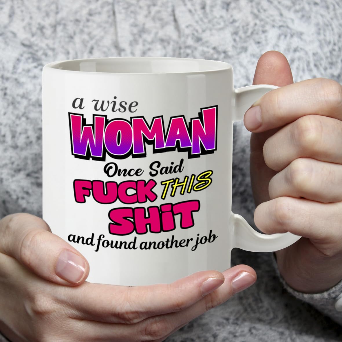 Kruzroyal Wise Woman Funny Leaving Gift Mug - 11oz Ceramic Cup for Coworker, New Job - Sarcastic Gag Gift for Women