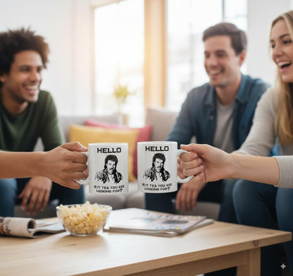 Kruzroyal Funny Hello is It Tea You're Looking for Mug - 80s Music Pun Gift for Men & Women - Novelty Birthday, Secret Santa or Christmas Gift for Mum, Dad, Colleague -11oz Ceramic Coffee Cup