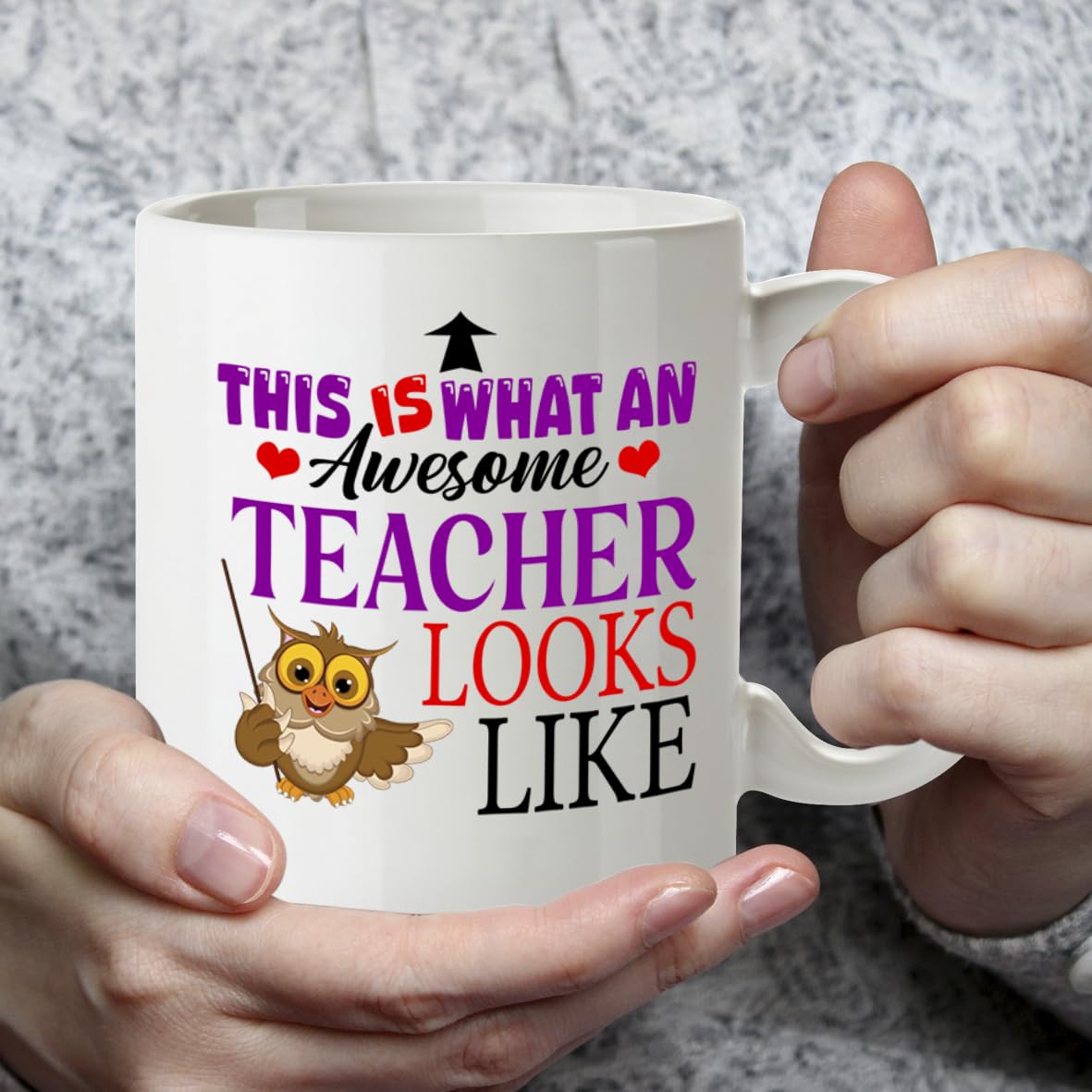 Kruzroyal Awesome Teacher Funny Mug - 11oz Ceramic Cup for Men & Women - Appreciation Gift for Educators