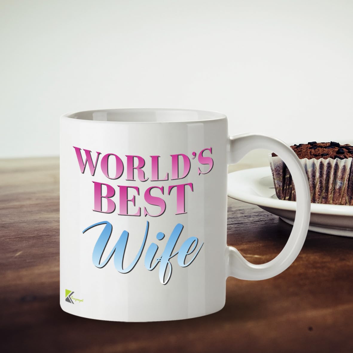 Kruzroyal DZ846 World's Best Wife Mug 11oz - White Ceramic Coffee & Tea Cup - Ideal Birthday, Anniversary, Mother's Day Present for Her
