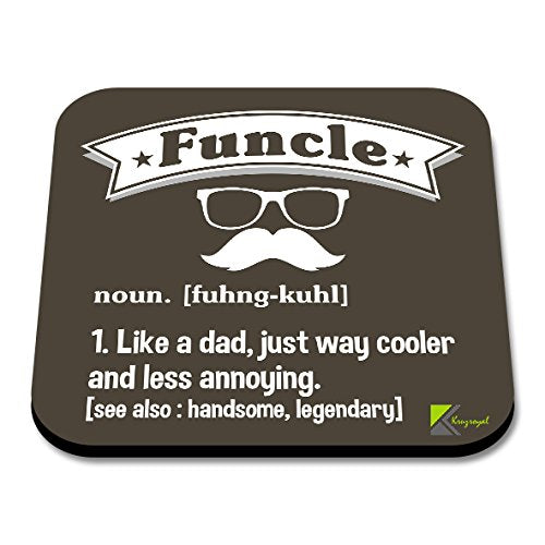 CS030 Defination of Funcle Novelty Funny Coffee Tea Drink Gift Glossy MDF Wooden Coaster