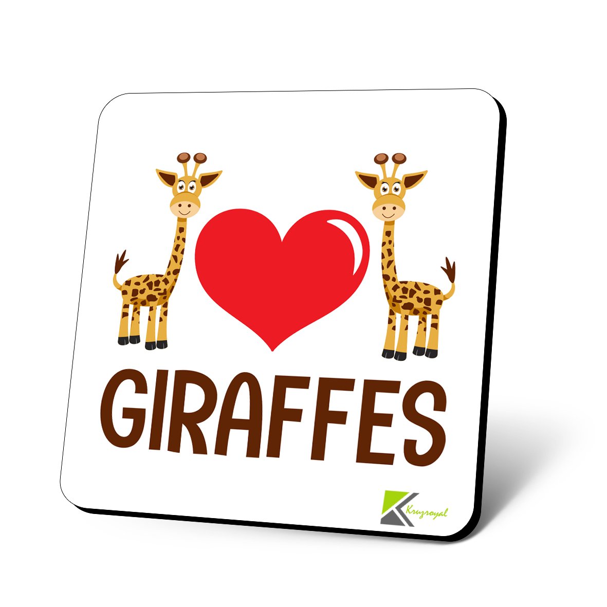 CS924 Giraffes Novelty Funny Coffee Tea Drink Gift Glossy MDF Wooden Coaster