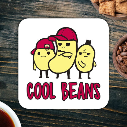 CS747 Cool Beans Novelty Funny Coffee Tea Drink Gift Glossy MDF Wooden Coaster