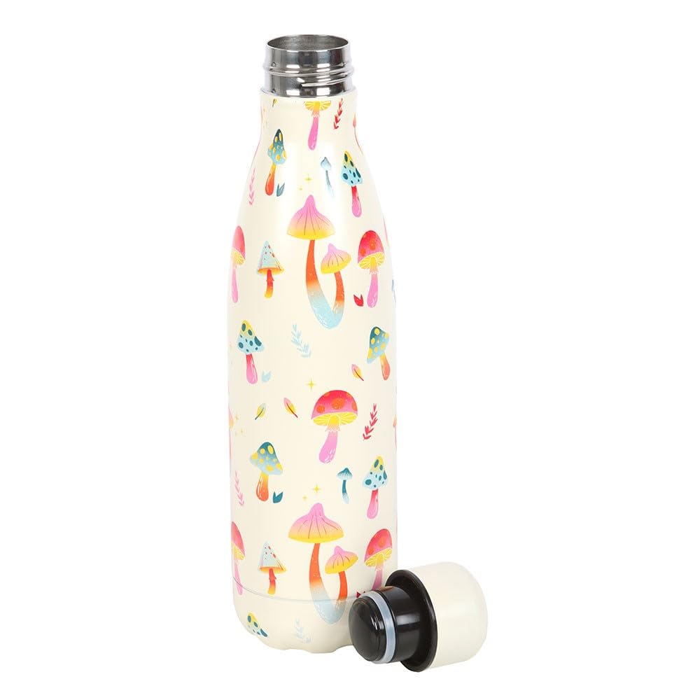 Something Different Funky Fungi Mushroom Steel Water Bottle (One Size) (White/Pink/Blue)