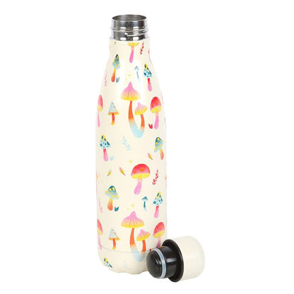 Something Different Funky Fungi Mushroom Steel Water Bottle (One Size) (White/Pink/Blue)