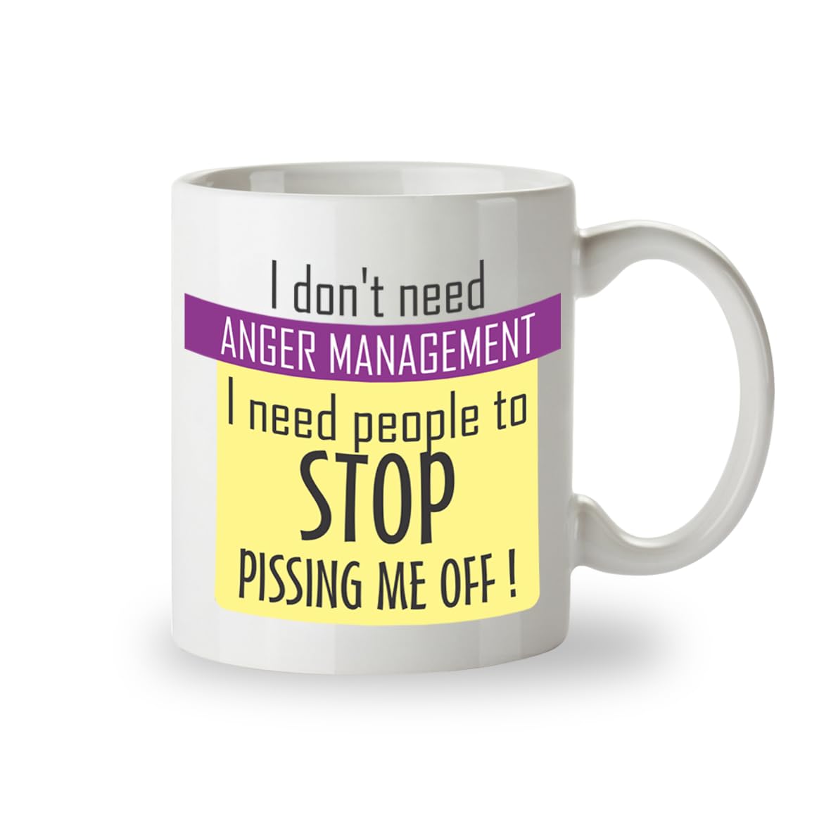 Kruzroyal Anger Management Funny Mug, Sarcastic Novelty Coffee Cup, Gift for Work Colleague