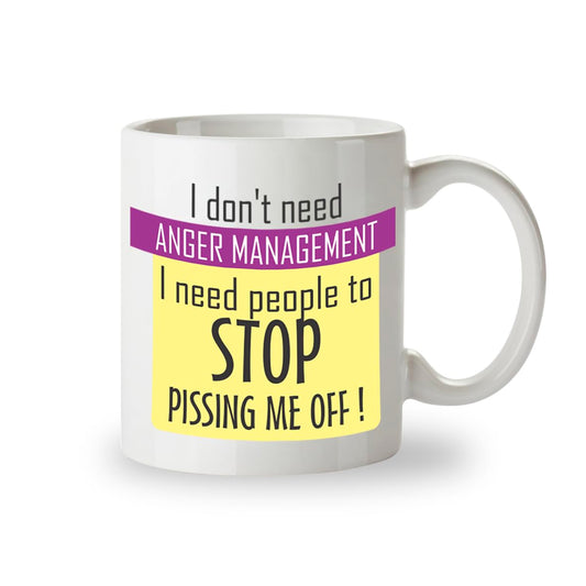Kruzroyal Anger Management Funny Mug, Sarcastic Novelty Coffee Cup, Gift for Work Colleague