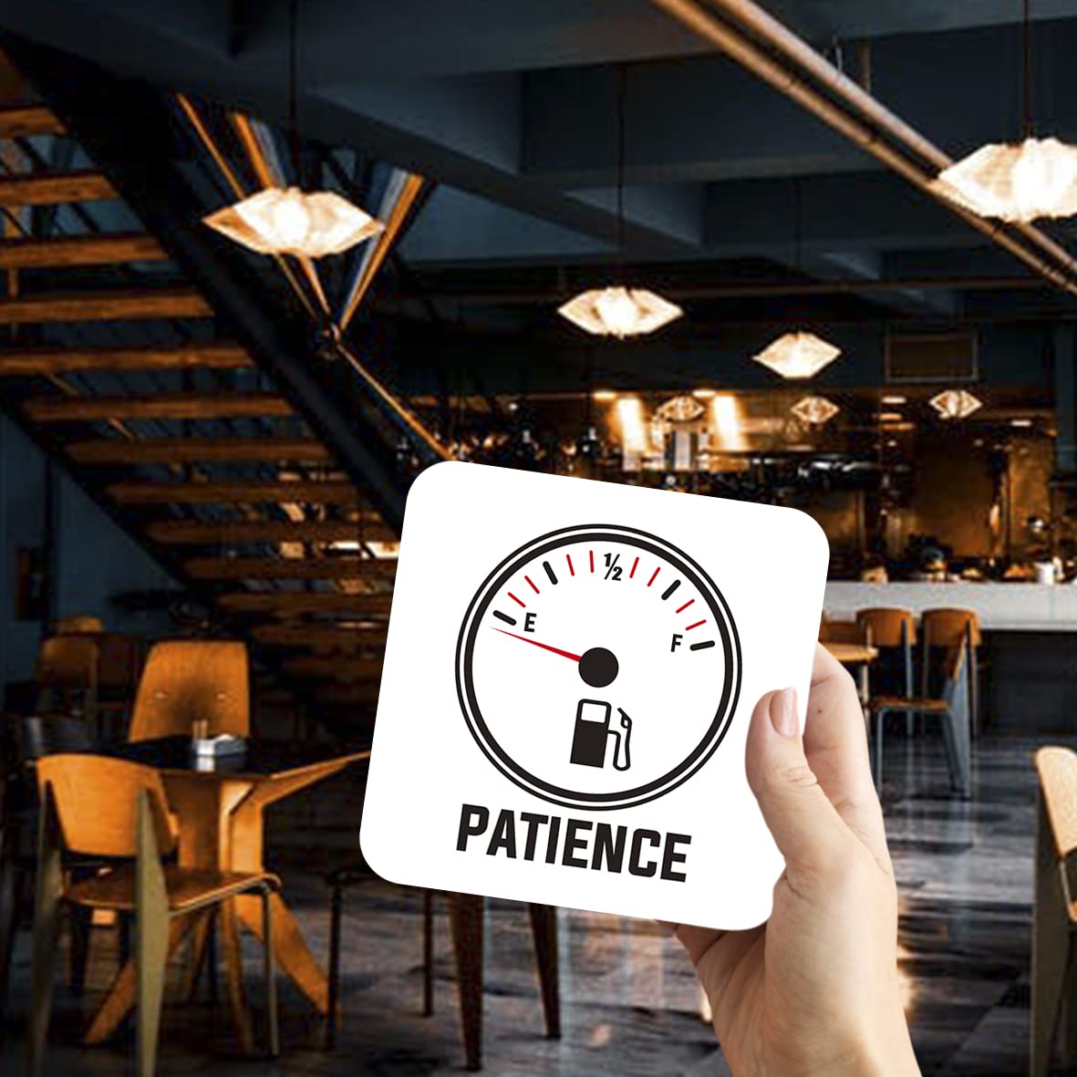 CS544 Zero Patience Novelty Funny Coffee Tea Drink Gift Glossy MDF Wooden Coaster