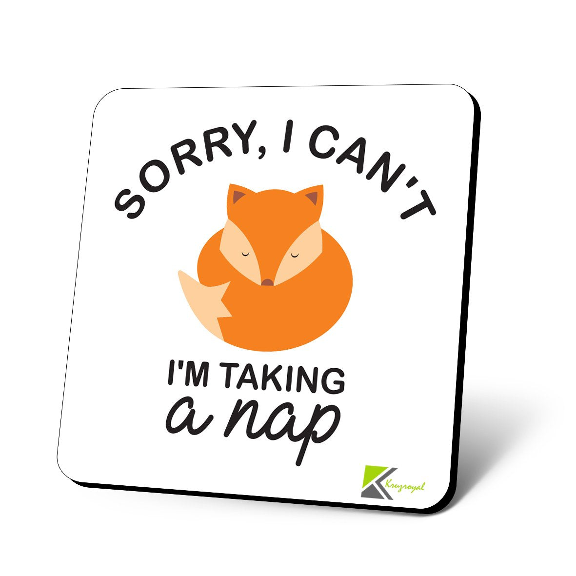 CS908 Sorry, I Can't I'm Talking a nap Novelty Funny Coffee Tea Drink Gift Glossy MDF Wooden Coaster