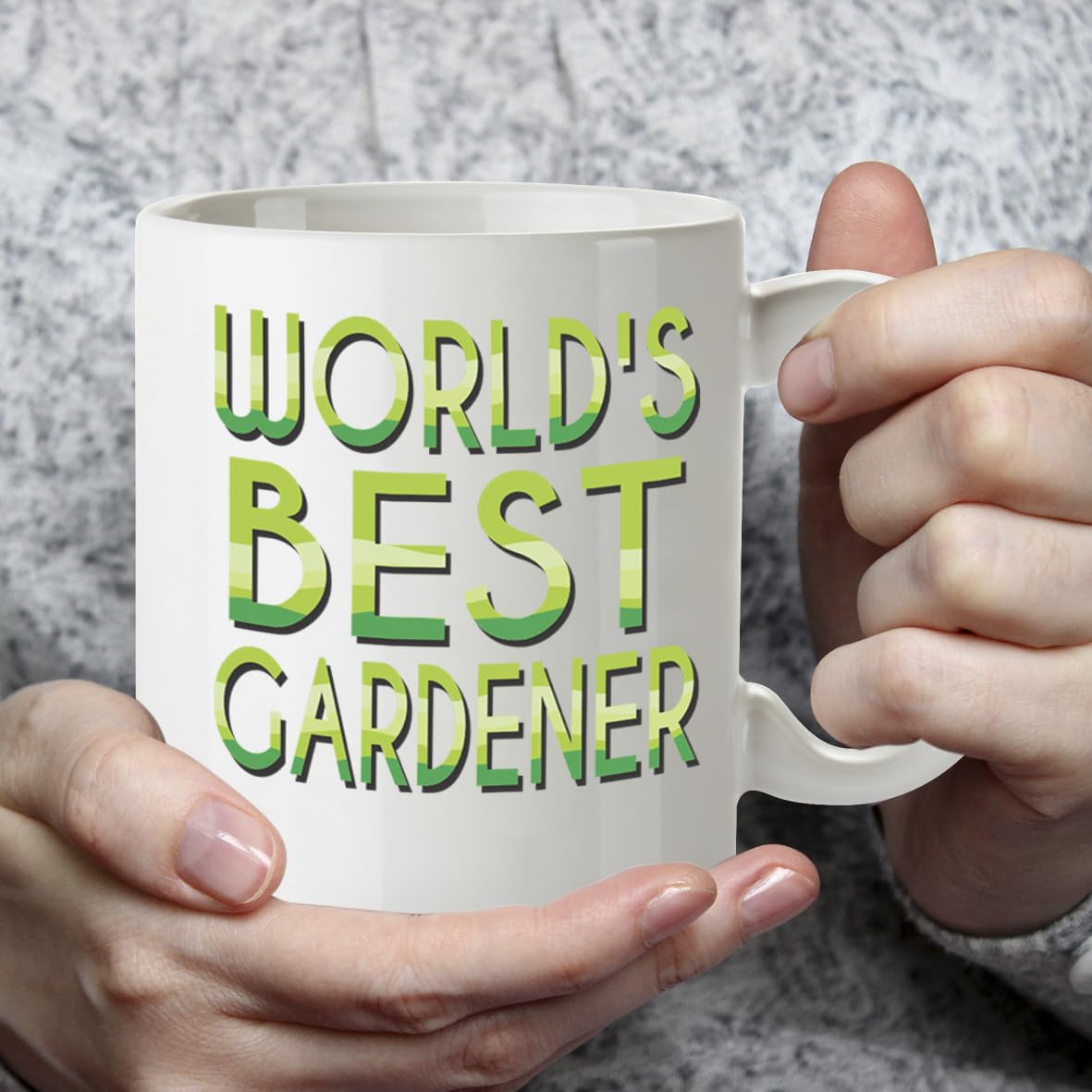 Kruzroyal DZ876 World's Best Gardener Mug 11oz - White Ceramic Cup for Dad, Grandad, Allotment Holder - Funny Birthday, Father's Day Present