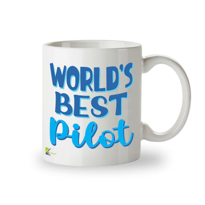 Kruzroyal DZ885 World's Best Pilot Mug 11oz - White Ceramic Cup for Captain, Aviator - Ideal Birthday, Graduation, Retirement Present