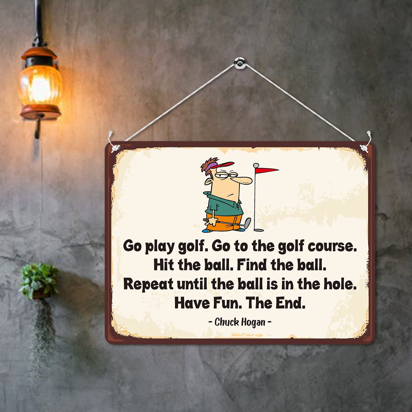 Kruzroyal MP109 Golf Player/how to play golf Funny Novelty Retro Vintage Metal Wall Sign Plaque 20cm x 15cm
