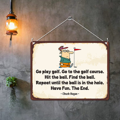 Kruzroyal MP109 Golf Player/how to play golf Funny Novelty Retro Vintage Metal Wall Sign Plaque 20cm x 15cm