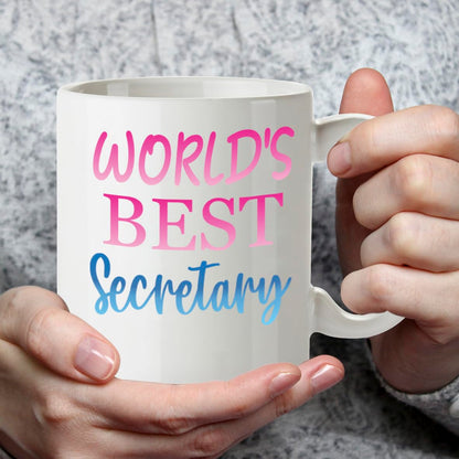 Kruzroyal DZ867 World's Best Secretary Mug 11oz - White Ceramic Cup for PA, Admin Assistant - Funny Birthday, Leaving, Thank You Present