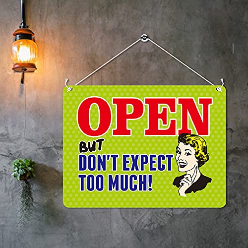 Kruzroyal MP332 OPEN, But don't expect too much. Funny Novelty Retro Vintage Metal Wall Sign Plaque 20cm x 15cm