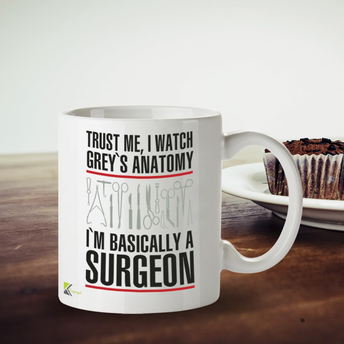 Kruzroyal DZ288 Trust Me, I Watch Grey's Anatomy I'm Basically A Surgeon Funny Novelty Great Gift Idea Coffee Tea Mug